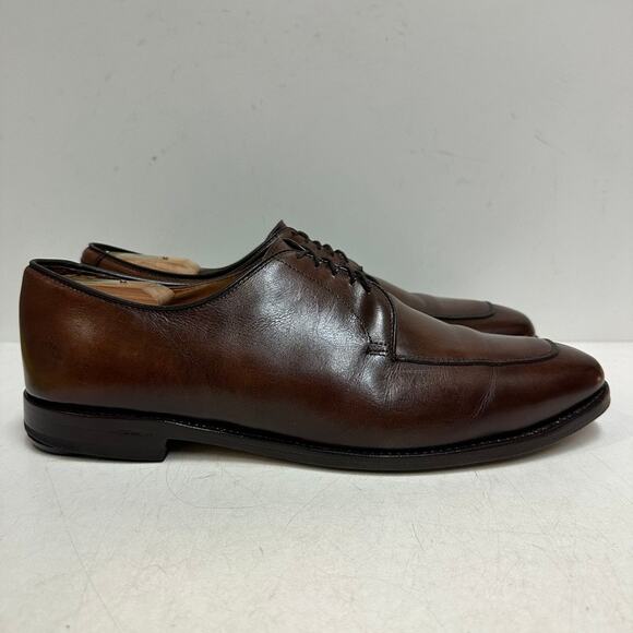 RESOLED Allen Edmonds Delray Split Toe Derby Blucher Brown Calf Made in USA 12